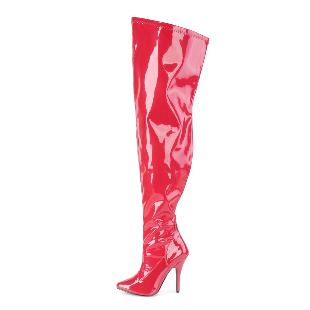 Pleaser Pink Label - SEDUCE-3000WC Overknee Laarzen - Paaldans schoenen - Rood